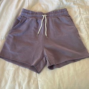 Purple sweat shorts